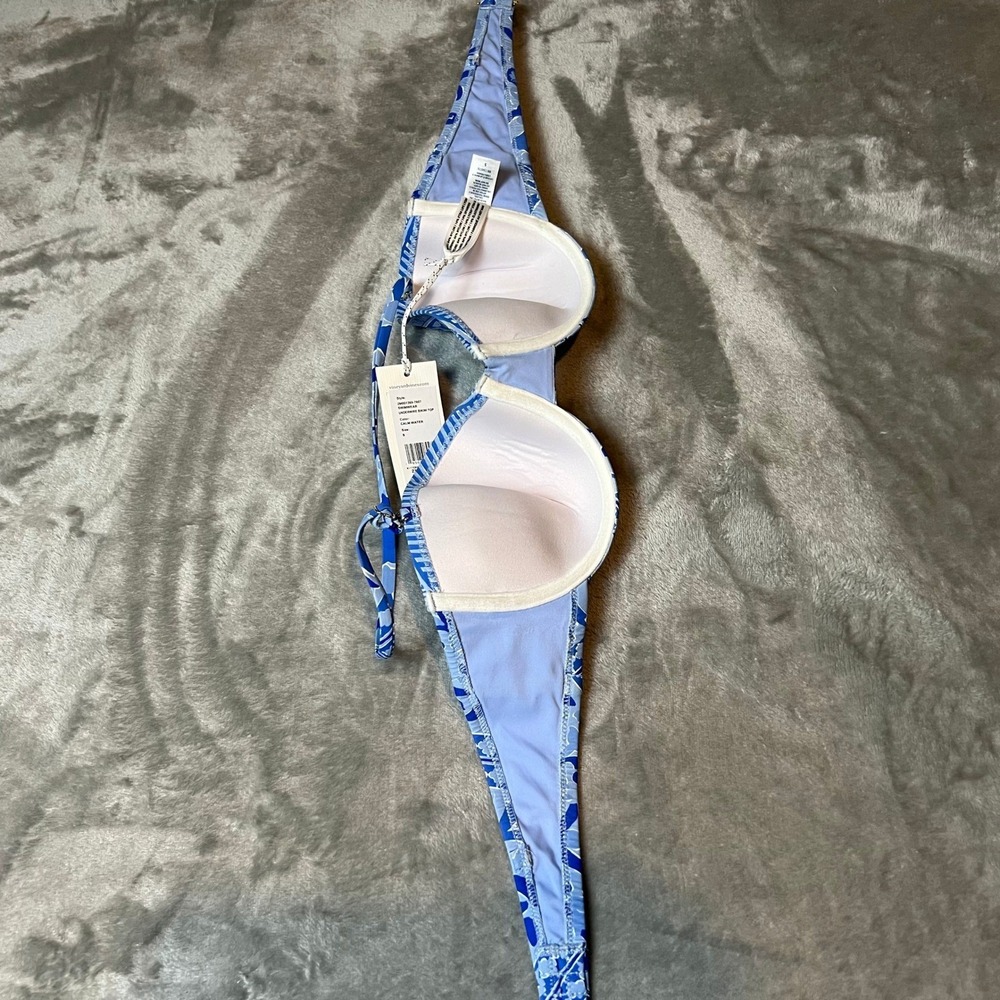 Vineyard Vines Calm Water Push Up Bikini Top Blue Adjustable Straps Small‎ - Picture 3 of 4